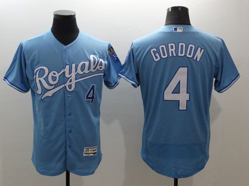 Royals #4 Alex Gordon Light Blue Flexbase Authentic Collection Stitched MLB Jersey
